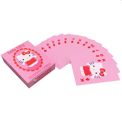 ورق لعب مصنوع حسب الطلب من بطاقة Hello Kitty باللون الوردي